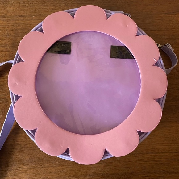 Purple Circle Ita Pin Crossbody Bag Purse With Interchangeable Front Panels - Picture 6 of 11